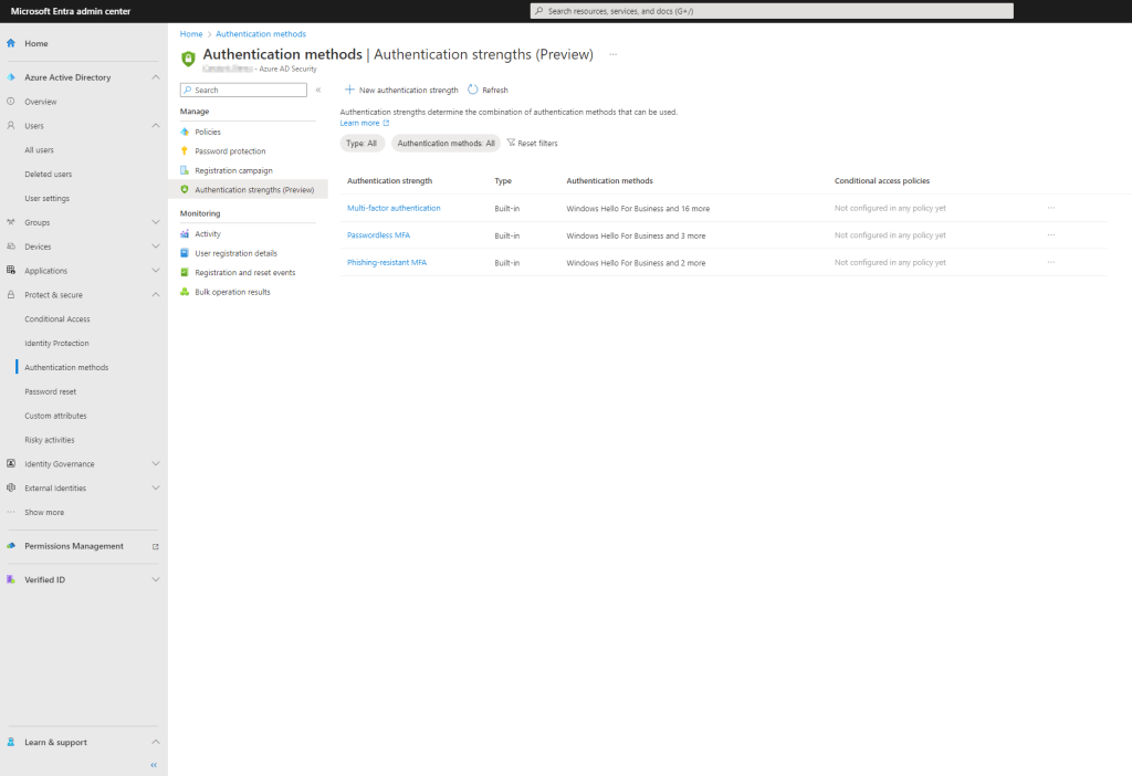 Recent Updates to Azure Active Directory – Part IV, Authentication Strengths&nbsp;(Preview)